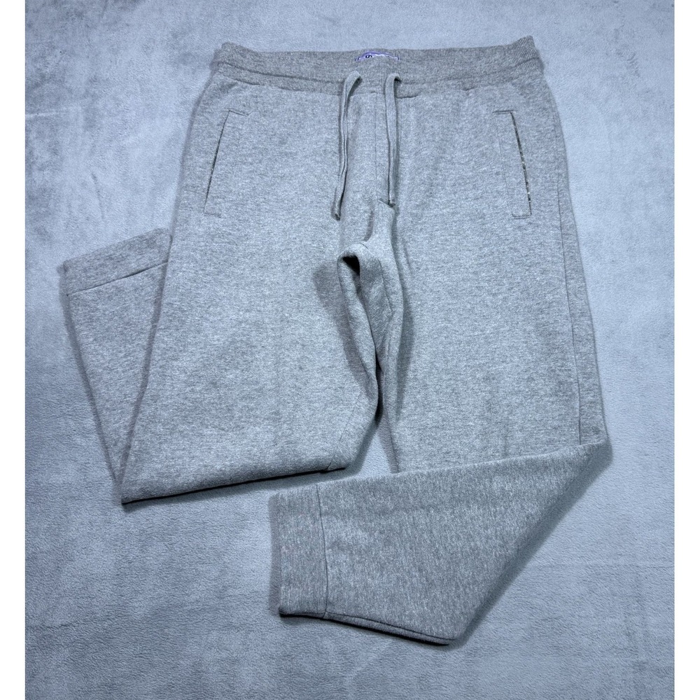 Burlebo Sweatpants Mens M Gray Fleece Joggers Tapered Stretch Active Athletic